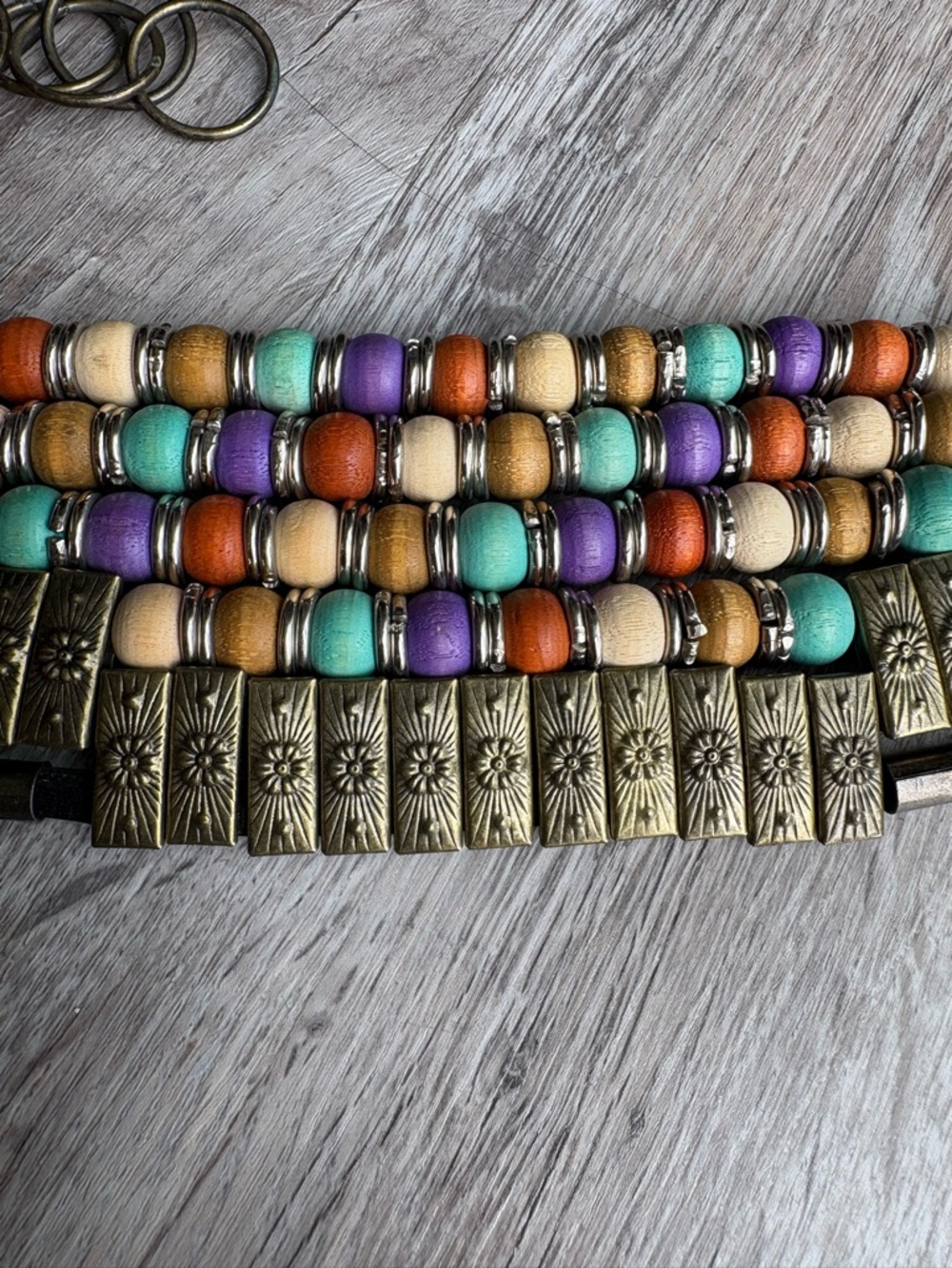 Leather and Beaded Belt - Picture 2 of 6